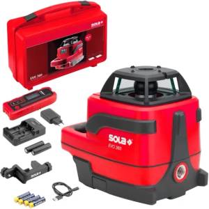 SOLA Комплект ротационен лазерен нивелир с аксесоари Sola EVO 360/ 300 м (71018201)