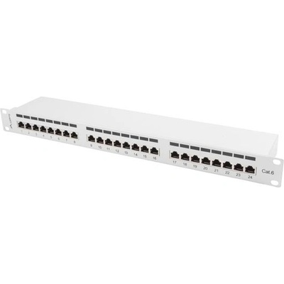 Lanberg Пач панел Lanberg patch panel 24 port 1U CAT. 6 shielded, grey (PPS6-1024-S)