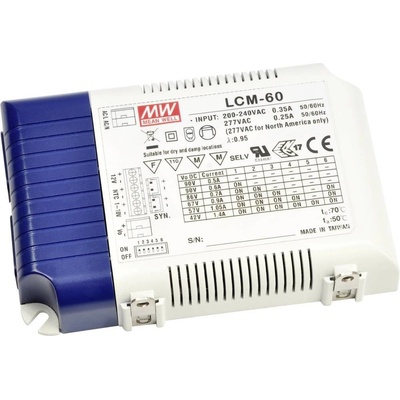 MEAN WELL LCM-60DA LED driver konstantní proud 60 W 0.5 - 1.4 A 2 - 90 V/DC stmívatelný, PFC spínací obvod , ochrana pro