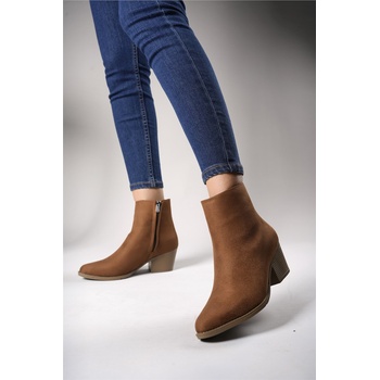 Riccon Дамски велурени боти 00125005 - Таба #403802 (403802_Кафяво)