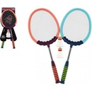 Teddies Badminton sada dětská 2 pálky + 3 košíčky 2 barvy