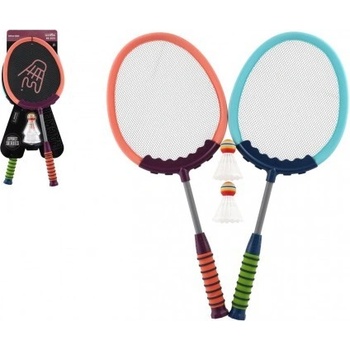 Teddies Badminton sada dětská 2 pálky + 3 košíčky 2 barvy
