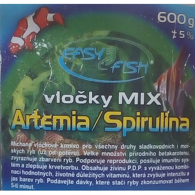 EasyFish Artemia / Spirulina vločky mix 600 g, 5 l
