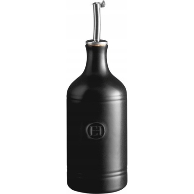 Emile Henry KITCHEN Keramická láhev na olej a ocet černá matná 400 ml