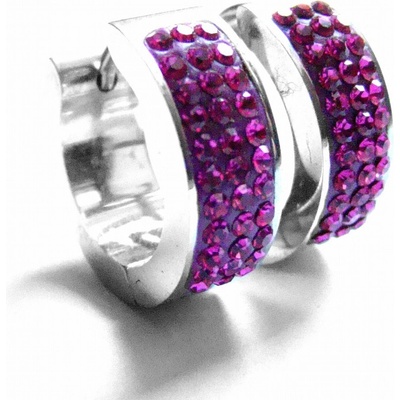 Steel Jewelry náušnice růžové z chirurgické oceli NS141014