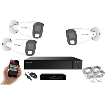 Monitorrs Security AI Hybrid light IP 3 kamerový set WTube 6143K3B