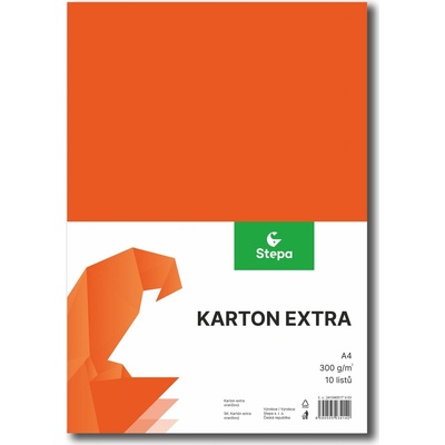 STEPA Barevný karton EXTRA 300g A4/10listů - oranžový Množství: bal