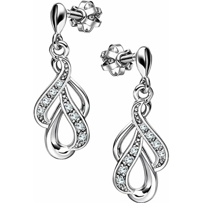Zlaton Náušnice bílé zlato se zirkony visací 2.20cm 2.25g N13112501674