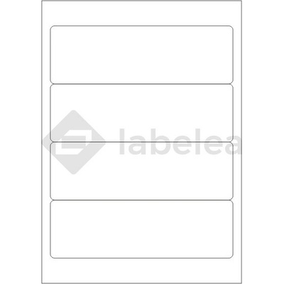 Labelea Samolepiace etikety 192x61 mm biele papierové, na hárku A4, pre laserovú a atramentovú tlač, Farba etikiet Biela, Počet hárkov v balení 100 EPY192061W004S
