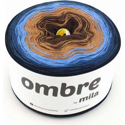 MILA Příze OMBRE Classic 1200m/3nitky M028R - Ledová čokoláda II.