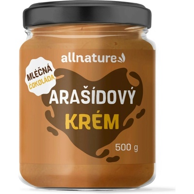 Allnature Arašídový krém s mléčnou čokoládou 500 g