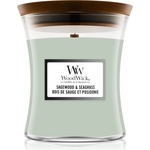 WoodWick Sagewood & Seagrass ароматна свещ с дървен фитил 275 гр
