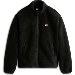 Tommy Hilfiger Суичър Tommy Jeans Mens Badge Teddy Fleece Relaxed-Fit Zip Hoodie - Black