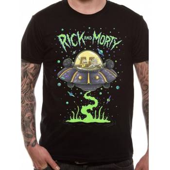 Funko pánské tričko Rick and Morty Space Cruiser černé