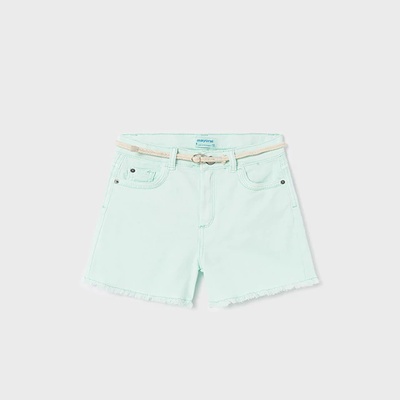 Mayoral Къси панталони за момиче с колан в ментов цвят Mayoral
