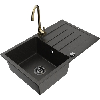 Mexen Bruno гранитна кухненска мивка с 1 гнездо със сушилня и кухненски (6513-75-670200-50-B)