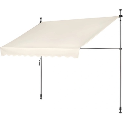 MultiGarden AW-016 Prichytávací markíz s ručnou kľukou, výškovo nastaviteľný 300x120 cm, béžový