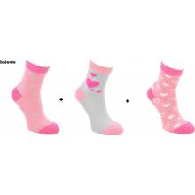 Corazon Dievčenské ponožky 3 páry / ružová