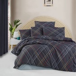Victoria Спален комплект Viktoria 121VCT2711, 3 части, Плик 160x220, Чаршаф 160x240, Калъфка 50х70, Памук Ranforce, Тъмносин (121VCT2711) - topmarket