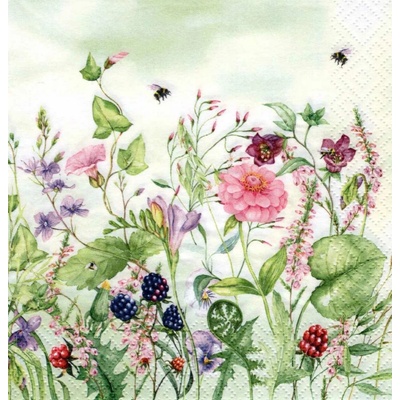 Ubrousek 33x33cm Louka plná květů a plodů – Sleviste.cz