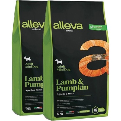 Alleva Natural Adult Mini Lamb and Pumpkin 2 x 12 kg