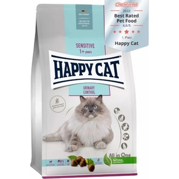 Happy Cat Sensitive Urinary Control - специална суха храна за котки, защита на пикочните пътища, рецепта без пшеница и без глутен - 1, 300 кг, Германия 70738