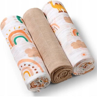 BabyOno mušelínové Super soft staroružová 3 ks