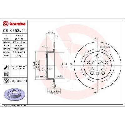 Brzdový kotúč BREMBO 08.C352.11