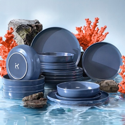 KONSIMO JÍDELNÍ SERVIS STOLNÍ SADA TALÍŘŮ 6 osob VICTO 18 ks – Zboží Mobilmania