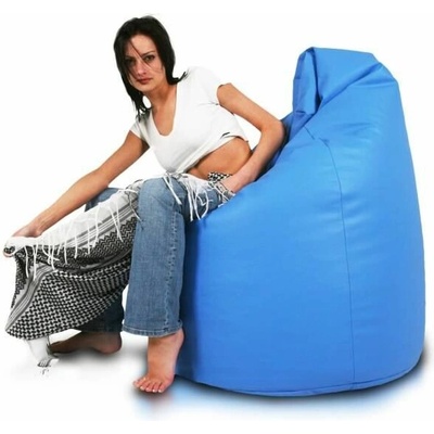 Intermedic SK sedací vak Mega Sako z ekokože 135x85 cm relaxačné a pôrodné kreslo, 335 l E10 Modrá svetlá