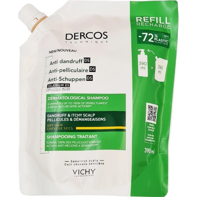 Vichy Dercos Anti Dandruff Dermatological Shampoo for Dry Hair Refill 390 ml