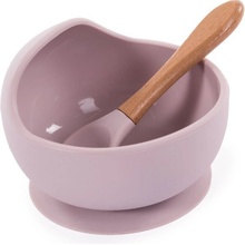 BO Jungle Silikónová miska s prísavkou a lyžičkou Pastel Pink B500620