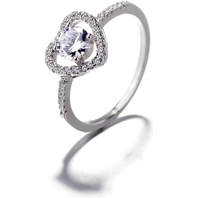 DELIS Пръстен от сребро 925, jw1375, дизайн на сърце, с родиево покритие (jw1375)