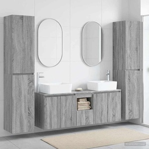 vidaXL Комплект мебели за баня 5 бр. Сив Сонома 33 x 34, 5 x 160 см (3406039)