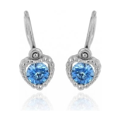 Zlatnictví U Kostela zlaté dětské náušnice modrá srdíčka 93807M