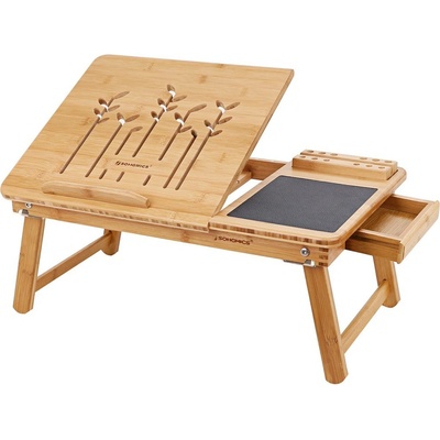 SONGMICS Stolek na notebook bambus 55x35x23cm