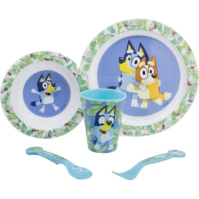 Stor Комплект за хранене с неплъзгаща основа Stor - Bluey, 5 части (50660)