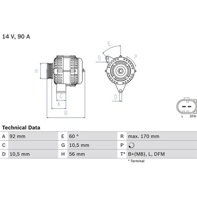 BOSCH 0 986 042 730 generátor (0986042730)