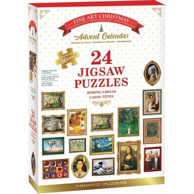 Adventný kalendár puzzle EUROGRAPHICS Fine Art 24×50 dielikov