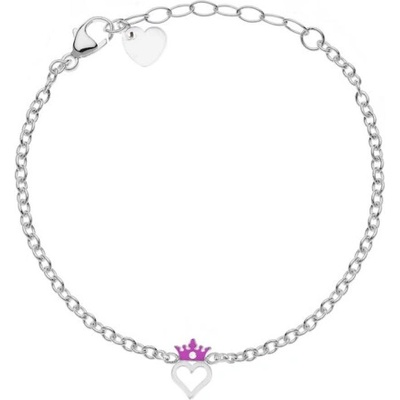 DISNEY oceľový náramok Srdce s korunkou B600649RWL-55.CS