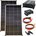 Solartronic Комплект соларна система 2x140W, поликристални соларни модули, Инверотр 1000 W, Контролер 20A, кабели и букси (SET280POLY-WM)