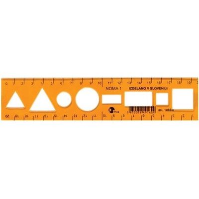 Optima Шаблонна линийка OPTIMA оранжева 20cm 53033 (53033)