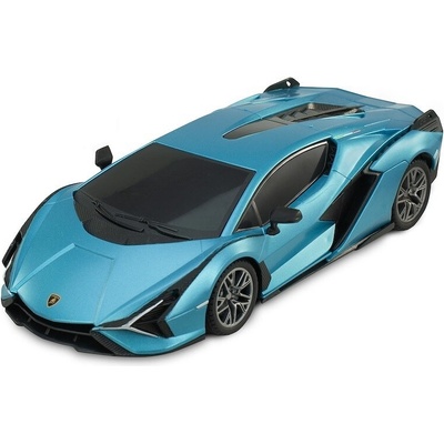 Siva RC auto Lamborghini Sian modrá metalíza 100% RTR LED světla 1:24