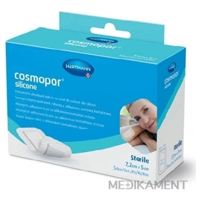 Cosmopor Silicone absorpčné adhezívne náplasti 7,2 x 5 cm 5 ks