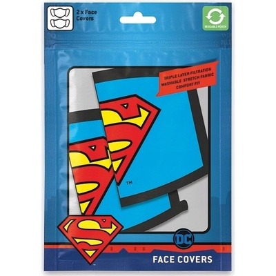 CurePink: ochranná rouška na ústa Superman: logo Univerzální modrá