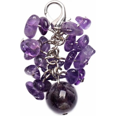 Nefertitis Ametyst hrozen přívěsek s velkým korálkem NF18741