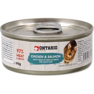 Ontario Cat Chicken Pieces Salmon 12 x 95 g