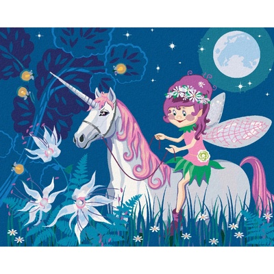 Zuty Malování podle čísel MALÁ VÍLA A JEDNOROŽEC