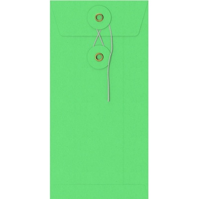 Barevné obálky se šňůrkovým a kotoučovým uzávěrem - 220 x 110 mm (DL) - Zelená