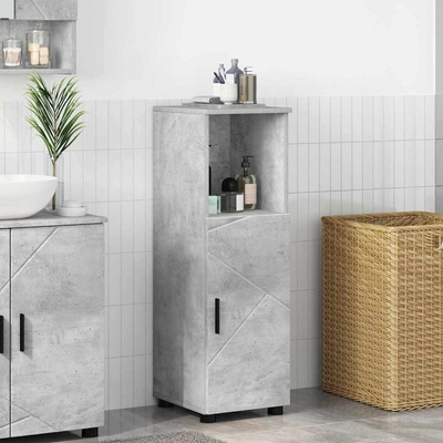 vidaXL Шкаф за баня със съхранение Циментено сиво 30 x 35 x 95 см (883317)